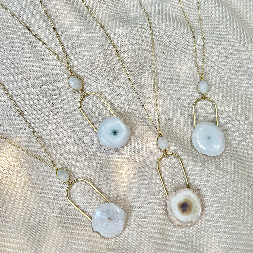 Solar Quartz Eye Necklace by SLATE + SALT