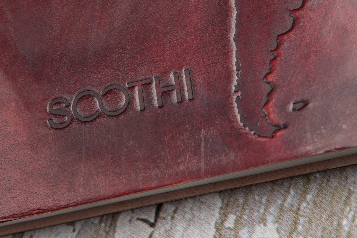 Extra Large World Map 14x11 Handmade Leather Journal by Soothi