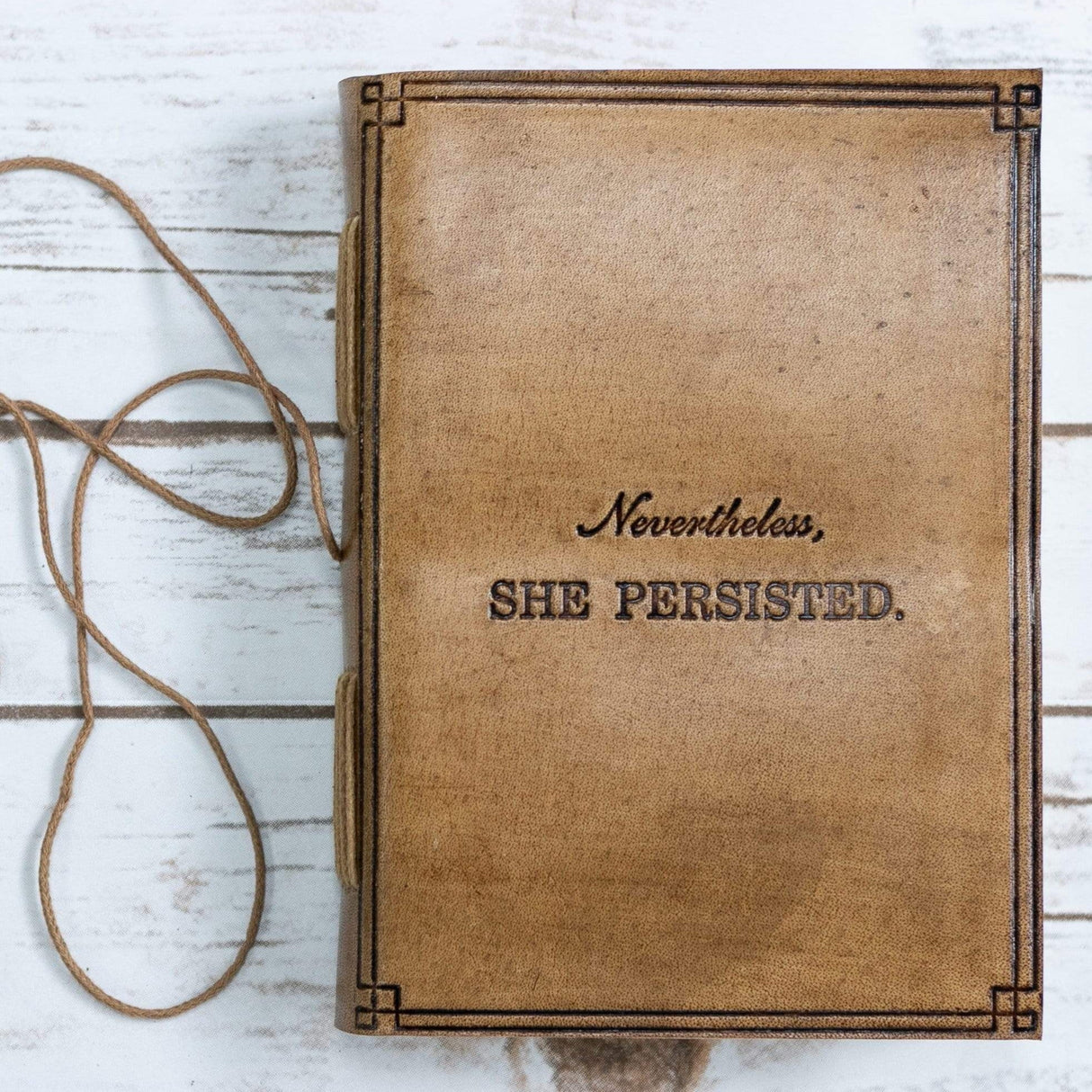 She Persisted Quote Leather Journal - 7x5 by Soothi