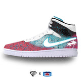 "South Beach Splatter" Jordan 1 Mid Shoes by Stadium Custom Kicks