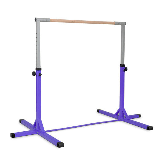 Adjustable Gymnastics Horizontal Bar for Kids-Purple