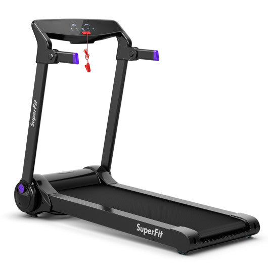 3HP Electric Folding Treadmill with Bluetooth Speaker-Purple