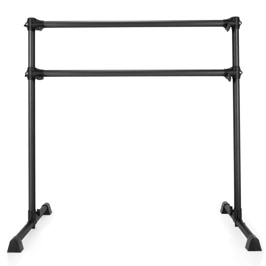 4 Feet Double Ballet Barre Bar with Adjustable Height-Black