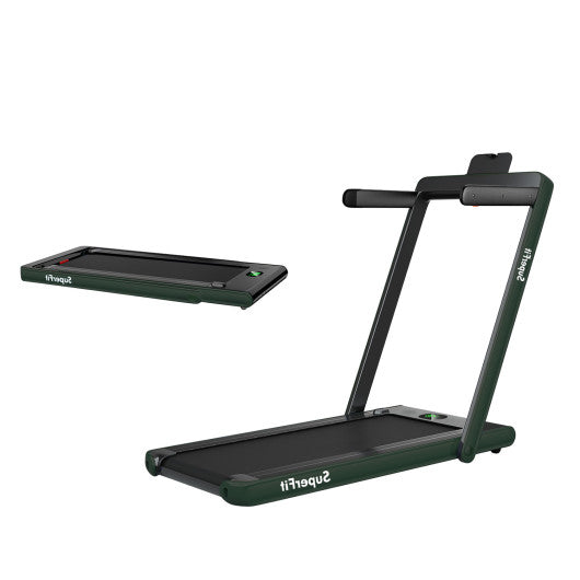 2.25HP 2 in 1 Folding Treadmill with APP Speaker Remote Control-Green