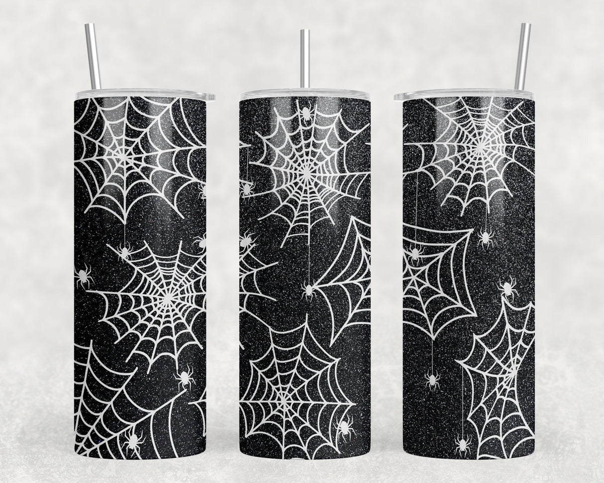 Spider Webs - 20 oz Steel Skinny Tumbler - Optional Blue Tooth Speaker - Speaker Color will Vary by Rowdy Ridge Co