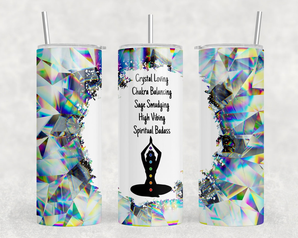 Spiritual Badass - 20 oz Steel Skinny Tumbler - Optional Blue Tooth Speaker - Speaker Color will Vary by Rowdy Ridge Co