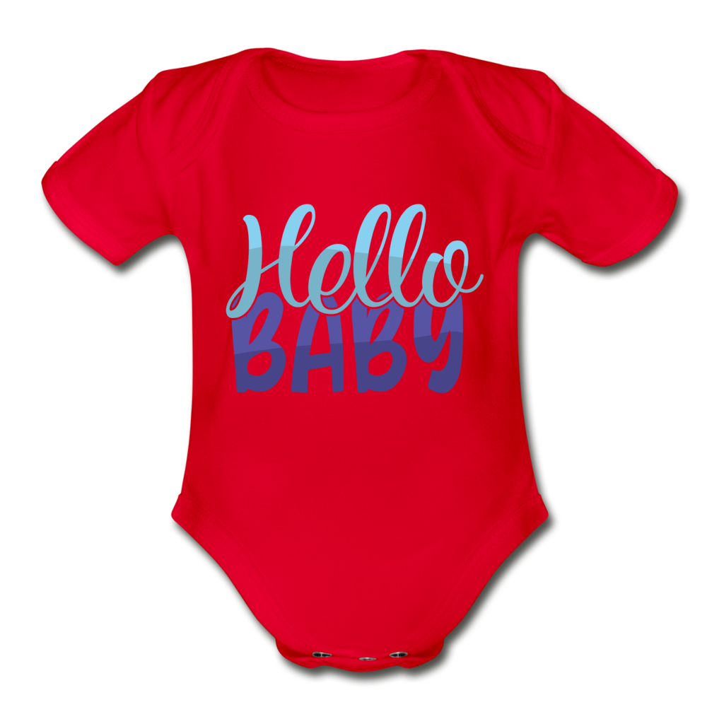 Hello Baby Short Sleeve Baby Bodysuit by Tshirt Unlimited