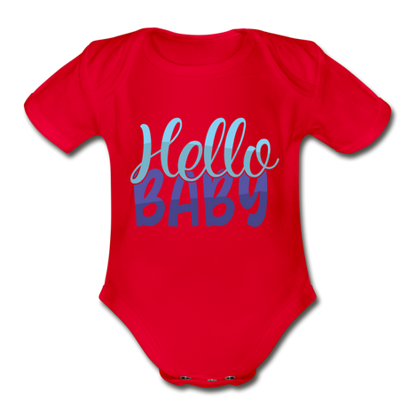 Hello Baby Short Sleeve Baby Bodysuit by Tshirt Unlimited