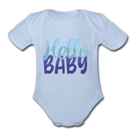 Hello Baby Short Sleeve Baby Bodysuit by Tshirt Unlimited