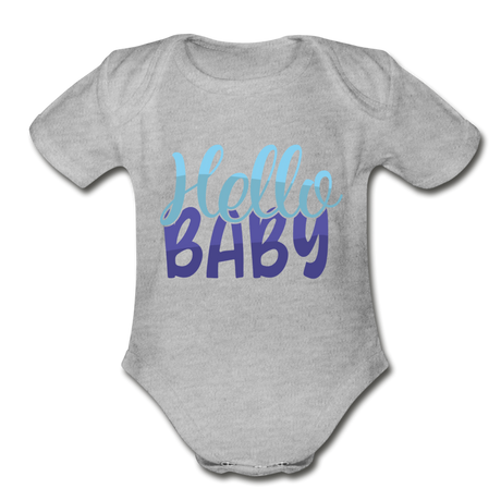 Hello Baby Short Sleeve Baby Bodysuit by Tshirt Unlimited