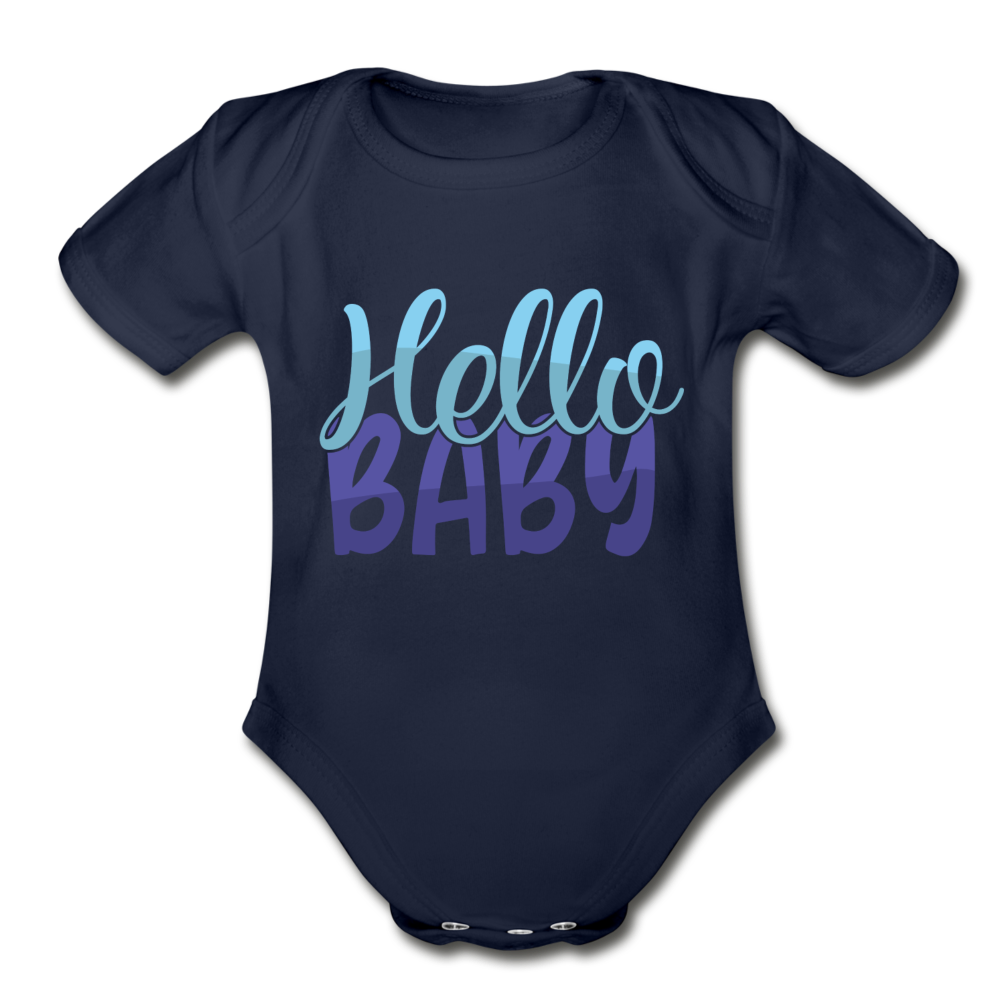 Hello Baby Short Sleeve Baby Bodysuit by Tshirt Unlimited