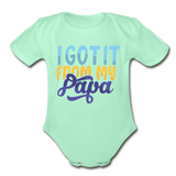 I got it from my papa Short Sleeve Baby Bodysuit by Tshirt Unlimited