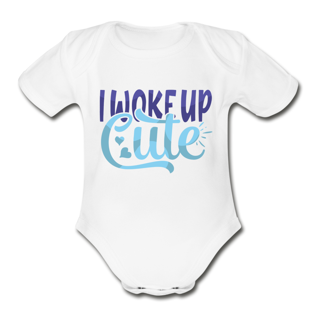 I woke up cute Heart Short Sleeve Baby Bodysuit by Tshirt Unlimited