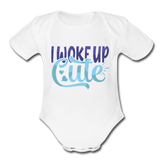 I woke up cute Heart Short Sleeve Baby Bodysuit by Tshirt Unlimited