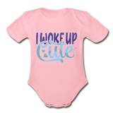 I woke up cute Heart Short Sleeve Baby Bodysuit by Tshirt Unlimited