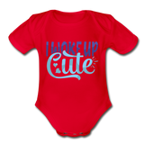 I woke up cute Heart Short Sleeve Baby Bodysuit by Tshirt Unlimited