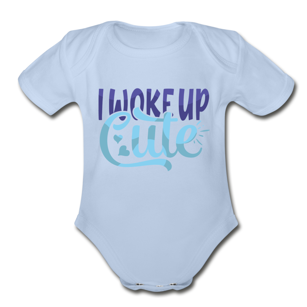 I woke up cute Heart Short Sleeve Baby Bodysuit by Tshirt Unlimited