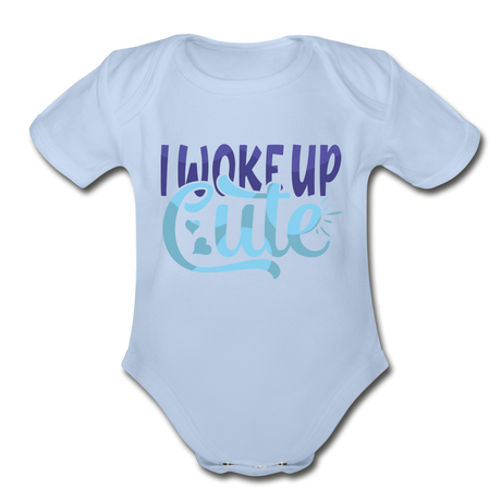 I woke up cute Heart Short Sleeve Baby Bodysuit by Tshirt Unlimited