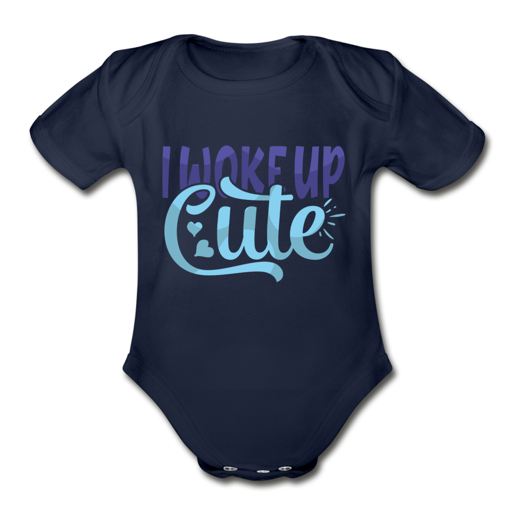 I woke up cute Heart Short Sleeve Baby Bodysuit by Tshirt Unlimited