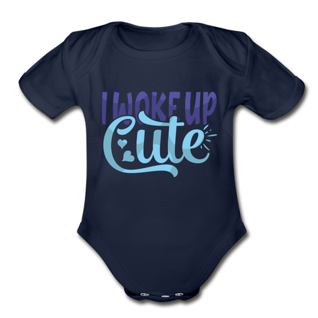 I woke up cute Heart Short Sleeve Baby Bodysuit by Tshirt Unlimited