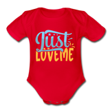 Just Love Me Short Sleeve Baby Bodysuit by Tshirt Unlimited