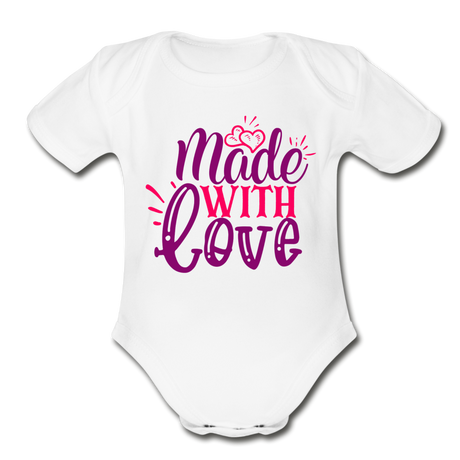 Made With Love Baby Bodysuit by Tshirt Unlimited