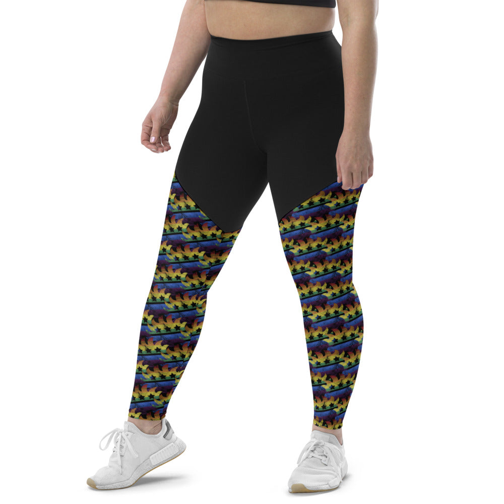 LGBTQ+ Libertarian Porcupine Sports Leggings by Proud Libertarian