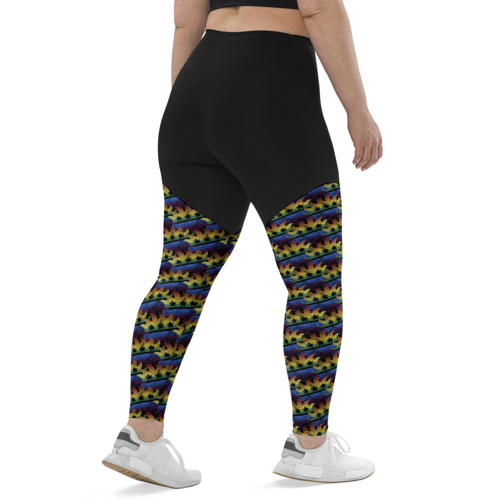 LGBTQ+ Libertarian Porcupine Sports Leggings by Proud Libertarian