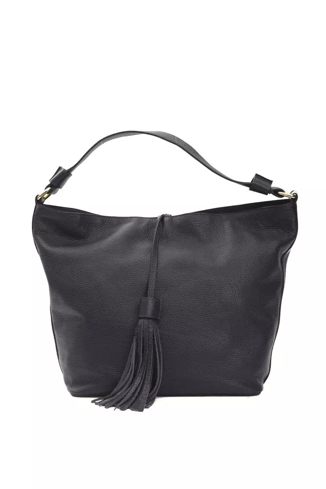 Gray Leather Shoulder Bag by Faz