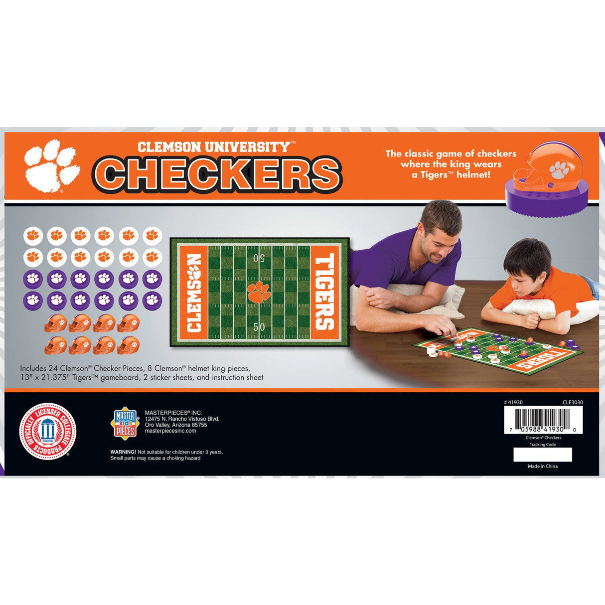 Clemson Tigers Checkers Board Game by MasterPieces Puzzle Company INC