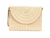 Straw Foldover Convertible Clutch - Vysn