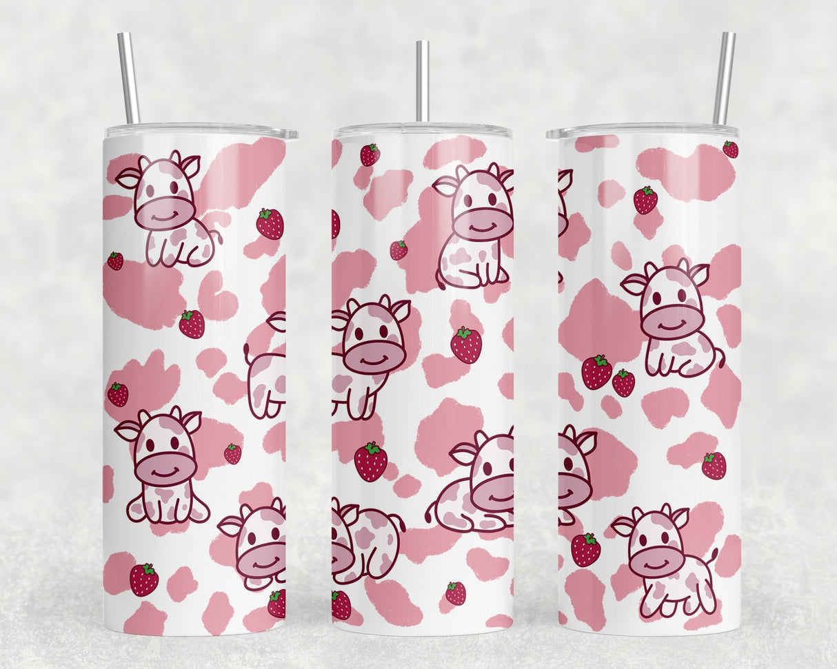 Strawberry Cows|Skinny Tumbler|Optional Bluetooth Speaker| Speaker Color Varies by Rowdy Ridge Co