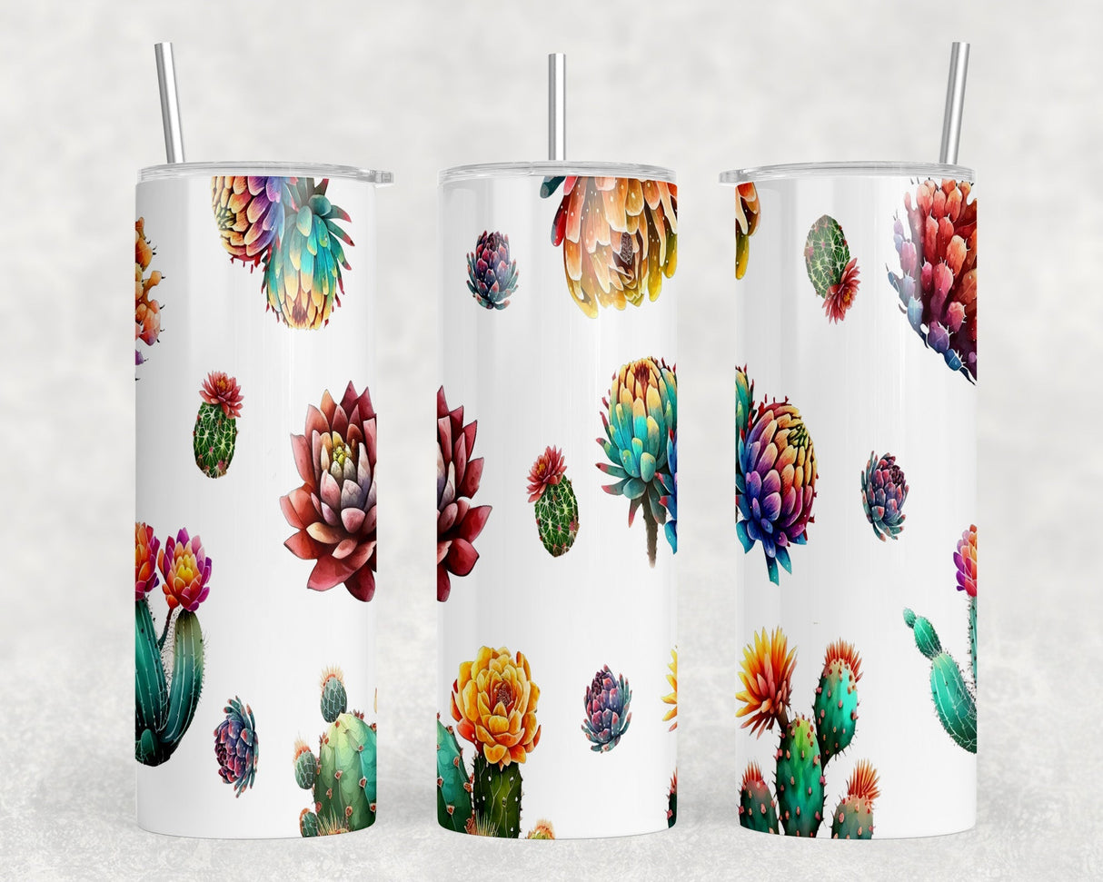 Succulents|Skinny Tumbler|Optional Bluetooth Speaker| Speaker Color Varies by Rowdy Ridge Co