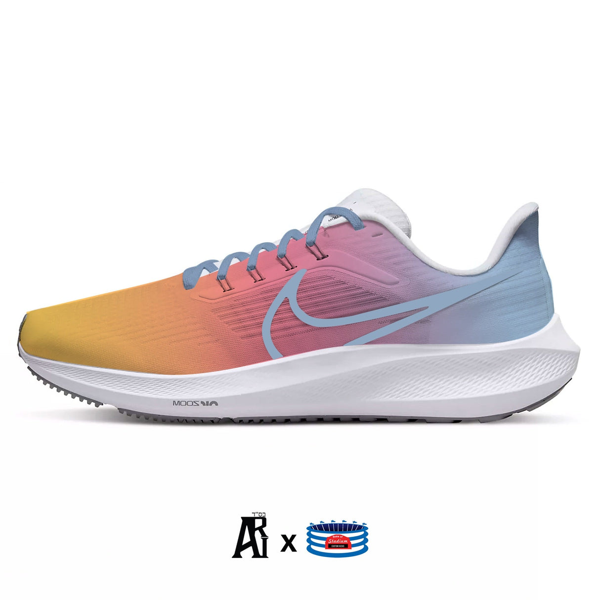 "Sunset" Nike Air Zoom Pegasus 39 Running Shoes by Stadium Custom Kicks