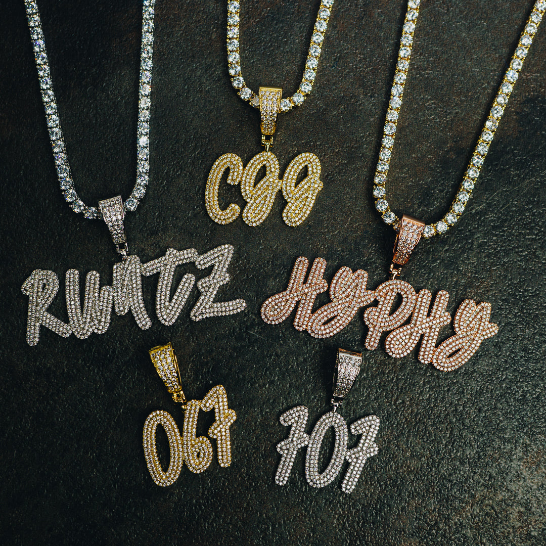 Custom Iced Freestyle Letter Pendant by Custom Gold Grillz