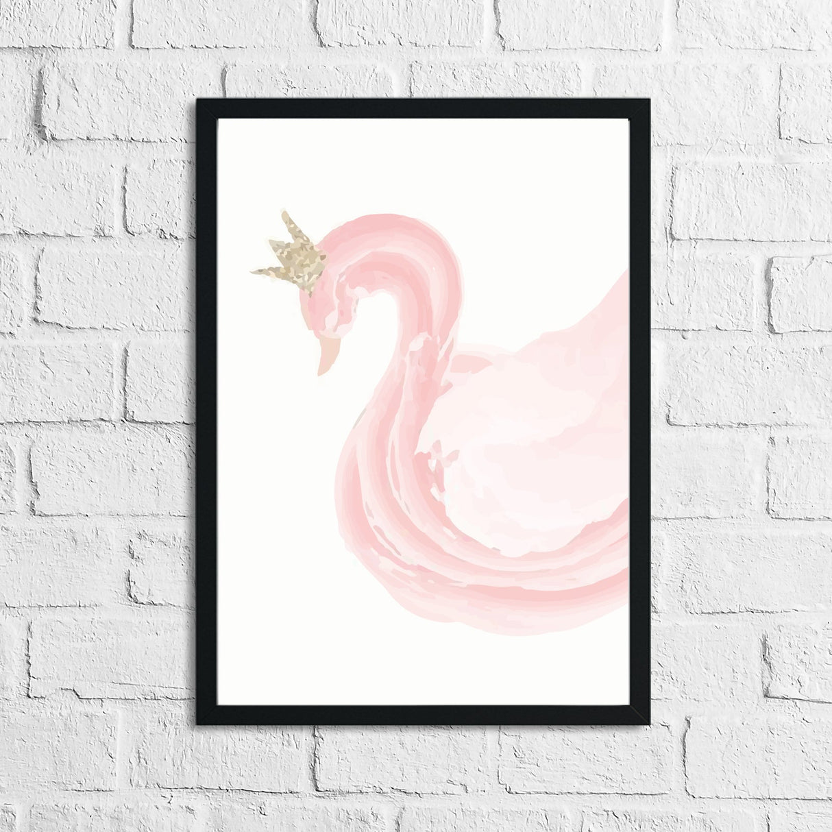 Pink Swan Water Colour Children's Room Wall Bedroom Decor Print by WinsterCreations™ Official Store