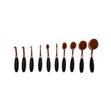 Synthetic Oval Makeup Brush Set - 10 Piece by Aniise