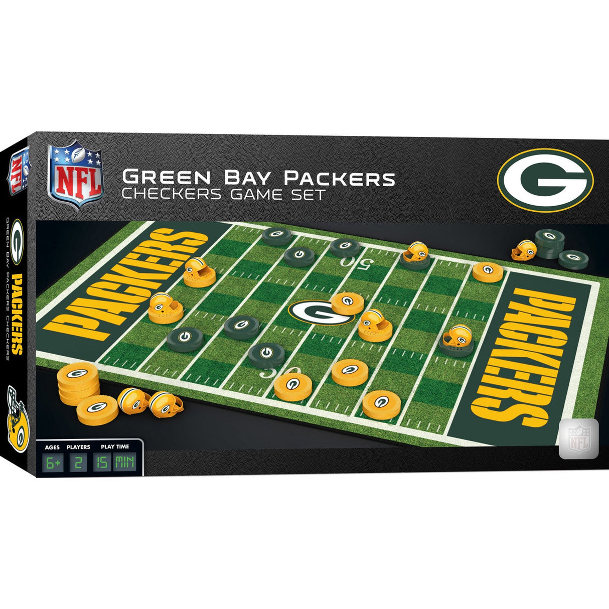 Green Bay Packers Checkers Board Game by MasterPieces Puzzle Company INC