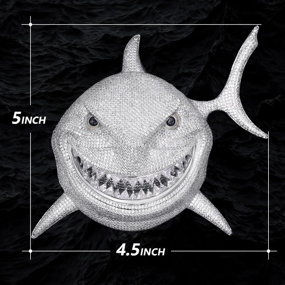 Tekashi 6ix9ine’s Iced Out Shark Pendant (Large Size 5 Inch Tall) by Bling Proud | Urban Jewelry Online Store