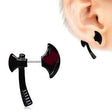 Black PVD Plated Axe Fake Taper / Cartilage Earring by Fashion Hut Jewelry - Vysn