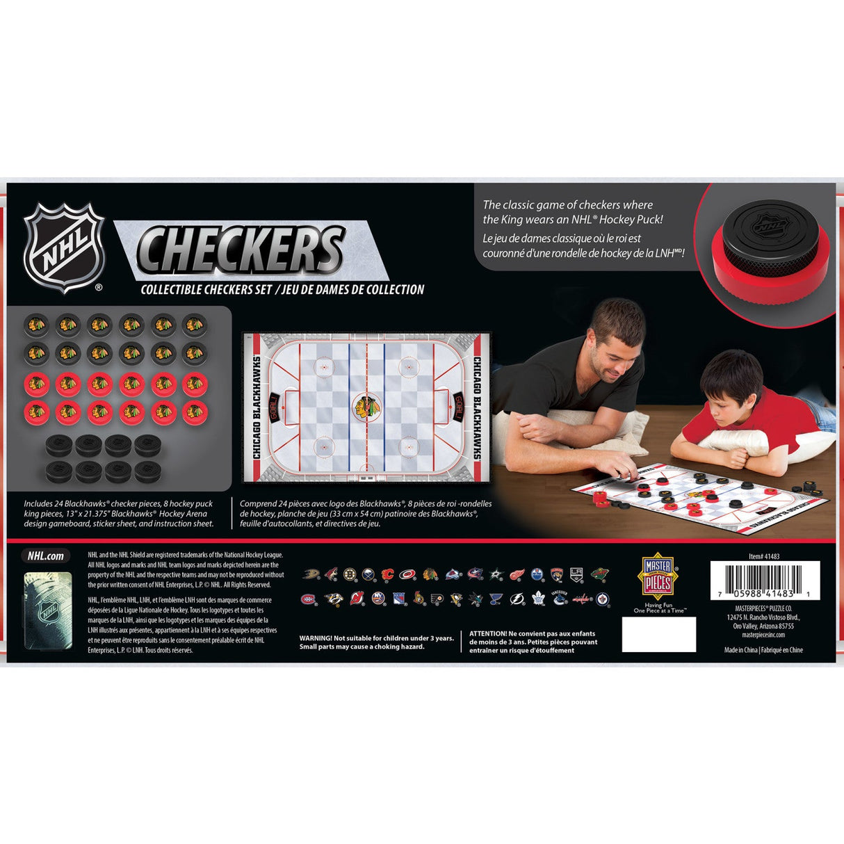 Chicago Blackhawks Checkers Board Game by MasterPieces Puzzle Company INC