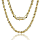 The Golden Age II® - 6mm Rope Chain With Iced Diamond Lock by Bling Proud | Urban Jewelry Online Store