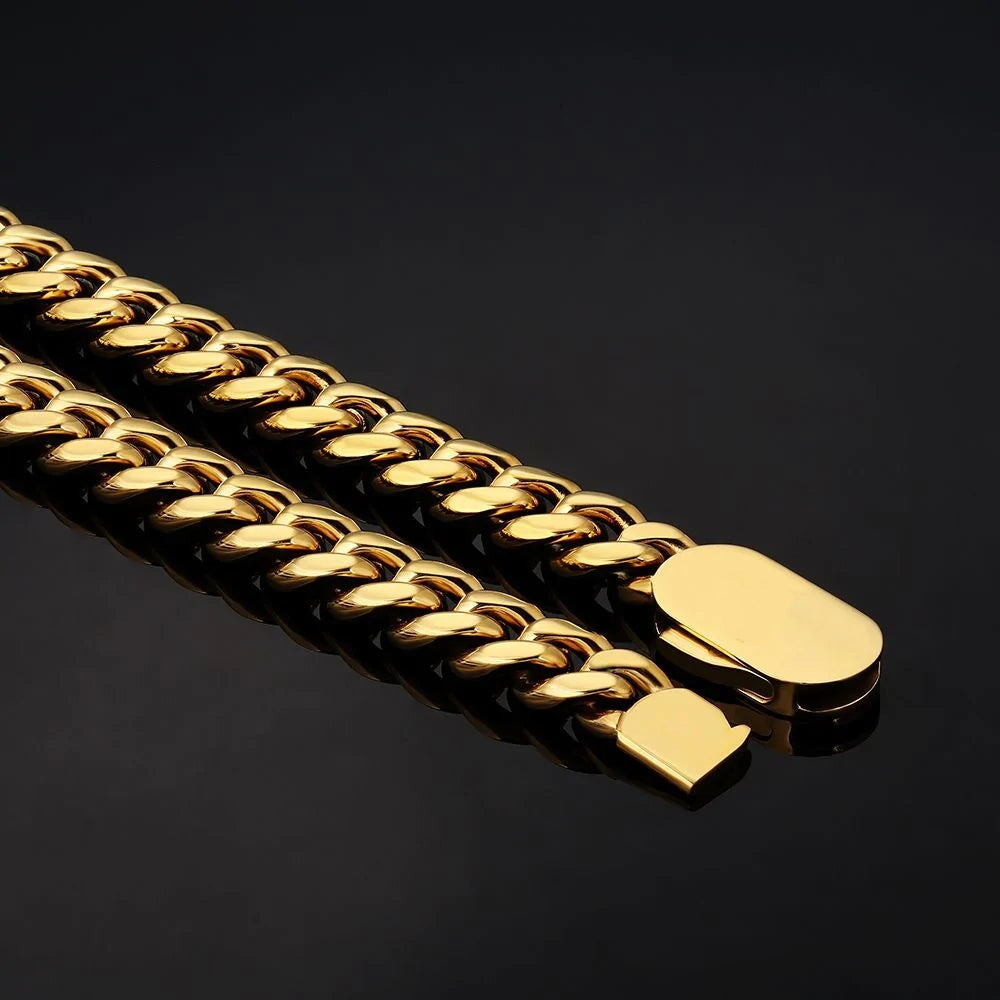 The Golden Age Ⅱ® - Cuban Link Chain 18K Gold (Push Button Clasp) by Bling Proud | Urban Jewelry Online Store