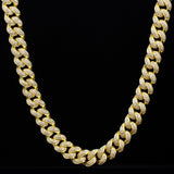 The Lion Heart® - 12mm 2 Rows Iced Out Diamond Cuban Link Chain in 14K Gold by Bling Proud | Urban Jewelry Online Store