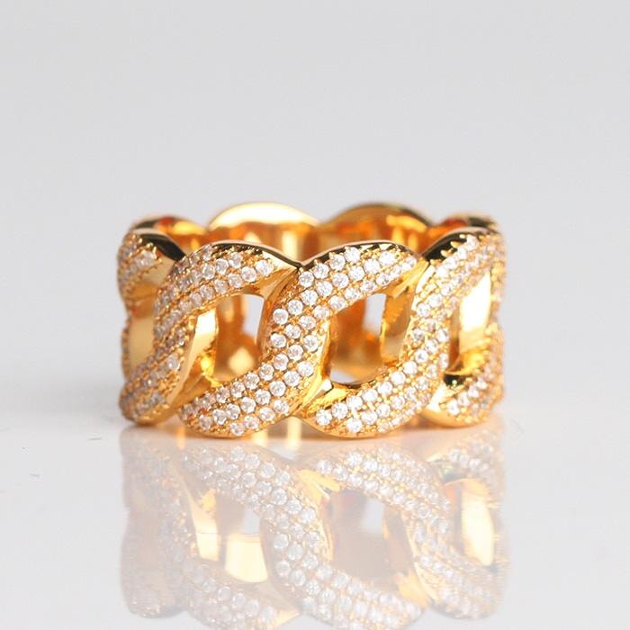 The Lord® - Iced Out Cuban Link Ring 18K Gold Plated by Bling Proud | Urban Jewelry Online Store