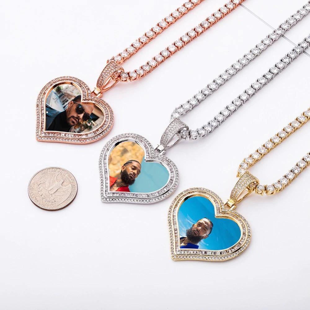 THE LOVING HEART® - Custom Photo Pendant Baguette Cut by Bling Proud | Urban Jewelry Online Store