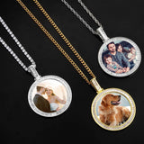 THE MISSING® - Custom Iced Out Baguette Cut Round Photo Pendant by Bling Proud | Urban Jewelry Online Store