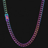 The Rainbow Baby® - 8mm Rainbow Miami Cuban Link Chain by Bling Proud | Urban Jewelry Online Store