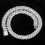 The Shining Moment II® - 13mm Iced Diamond Prong Link Cuban Choker Chain in White Gold by Bling Proud | Urban Jewelry Online Store