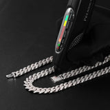 The Shining Moment II® - 13mm Iced Diamond Prong Link Cuban Choker Chain in White Gold by Bling Proud | Urban Jewelry Online Store